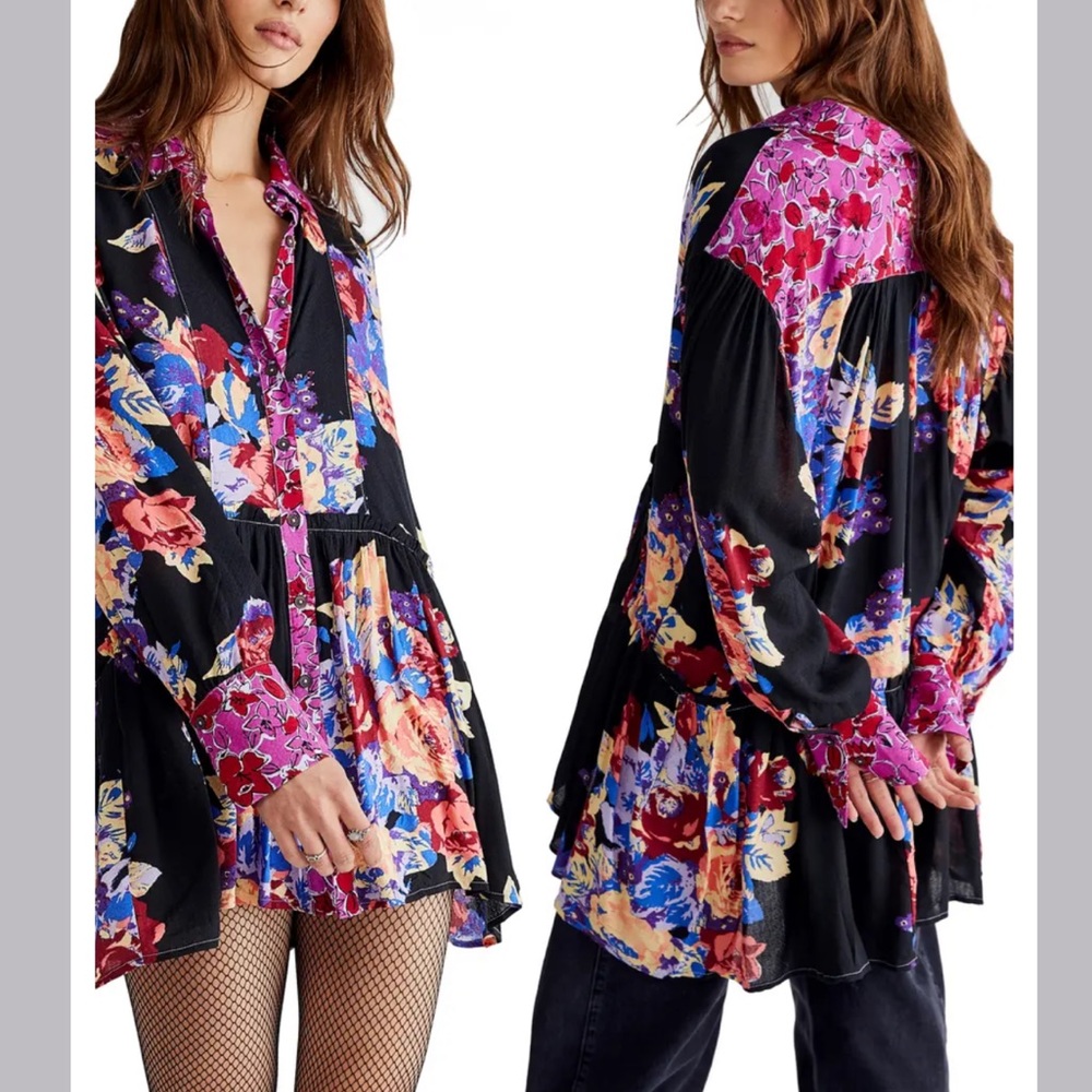Free people Brunch A Bunch Tunic Shirt new medium